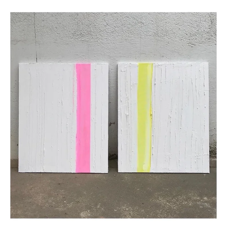 Diptych Yellow & Pink - View 2